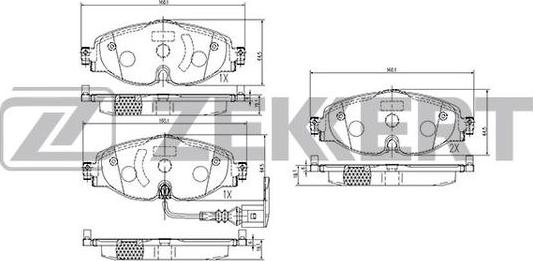 Zekkert BS-1047 - Тормозные колодки, дисковые, комплект autospares.lv