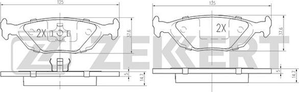 Zekkert BS-1050 - Тормозные колодки, дисковые, комплект autospares.lv