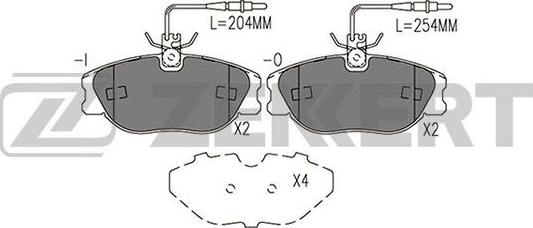 Zekkert BS-1062 - Тормозные колодки, дисковые, комплект autospares.lv