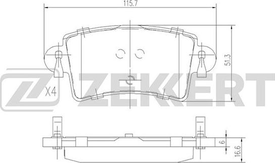 Zekkert BS-1004 - Тормозные колодки, дисковые, комплект autospares.lv