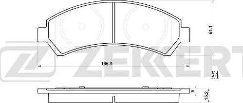 Zekkert BS-1006 - Тормозные колодки, дисковые, комплект autospares.lv