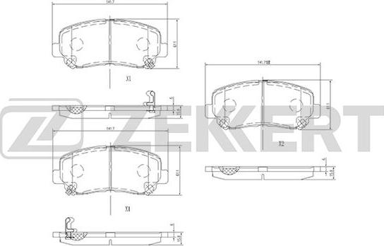 Zekkert BS-1000 - Тормозные колодки, дисковые, комплект autospares.lv