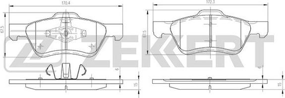 Zekkert BS-1003 - Тормозные колодки, дисковые, комплект autospares.lv