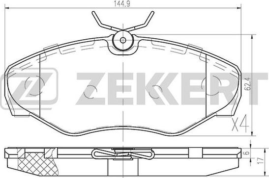 Zekkert BS-1007 - Тормозные колодки, дисковые, комплект autospares.lv