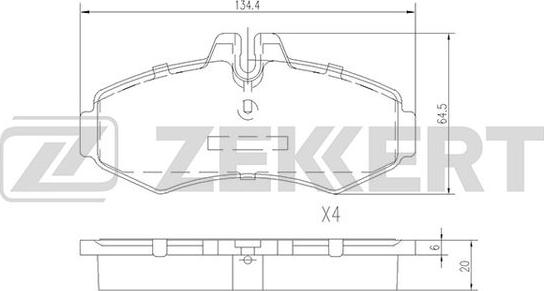 Zekkert BS-1015 - Тормозные колодки, дисковые, комплект autospares.lv