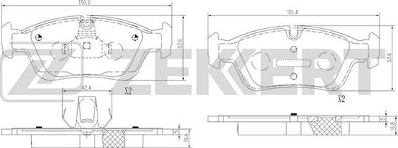 Zekkert BS-1016 - Тормозные колодки, дисковые, комплект autospares.lv