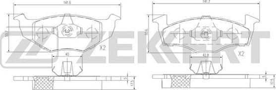 Zekkert BS-1011 - Тормозные колодки, дисковые, комплект autospares.lv