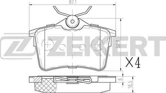 Zekkert BS-1012 - Тормозные колодки, дисковые, комплект autospares.lv