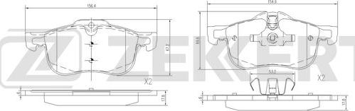 Zekkert BS-1087 - Тормозные колодки, дисковые, комплект autospares.lv