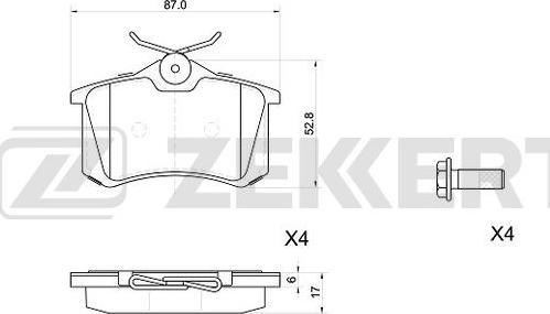 Zekkert BS-1039 - Тормозные колодки, дисковые, комплект autospares.lv