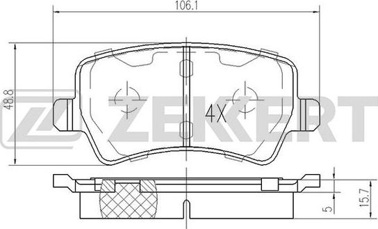 Zekkert BS-1030 - Тормозные колодки, дисковые, комплект autospares.lv