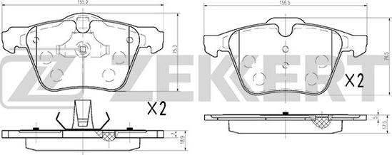 Zekkert BS-1031 - Тормозные колодки, дисковые, комплект autospares.lv