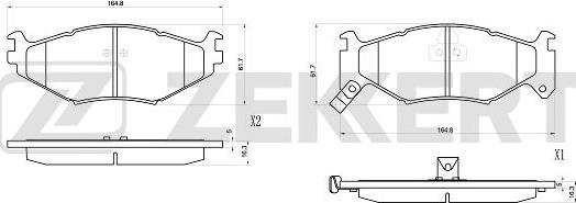 Zekkert BS-1025 - Тормозные колодки, дисковые, комплект autospares.lv