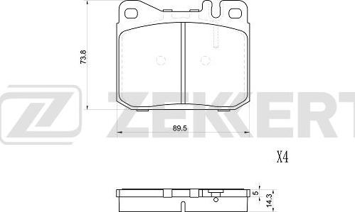 Zekkert BS-1026 - Тормозные колодки, дисковые, комплект autospares.lv