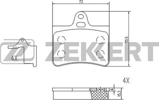 Zekkert BS-1020 - Тормозные колодки, дисковые, комплект autospares.lv