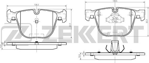 Zekkert BS-1021 - Тормозные колодки, дисковые, комплект autospares.lv