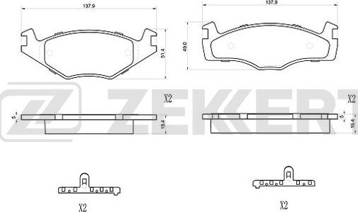 Zekkert BS-1023 - Тормозные колодки, дисковые, комплект autospares.lv