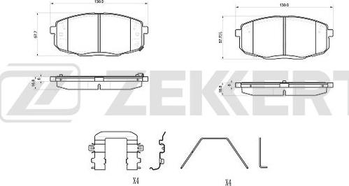 Zekkert BS-1076 - Тормозные колодки, дисковые, комплект autospares.lv