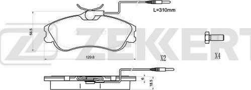 Zekkert BS-1070 - Тормозные колодки, дисковые, комплект autospares.lv