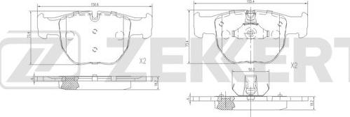 Zekkert BS-1192 - Тормозные колодки, дисковые, комплект autospares.lv