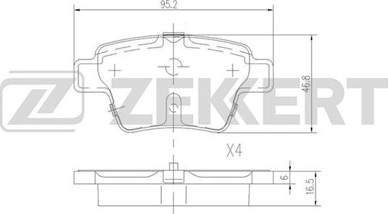 Zekkert BS-1144 - Тормозные колодки, дисковые, комплект autospares.lv