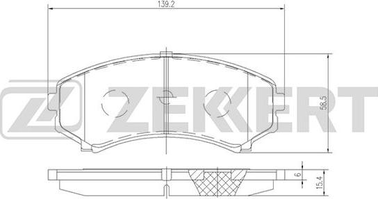 Zekkert BS-1140 - Тормозные колодки, дисковые, комплект autospares.lv