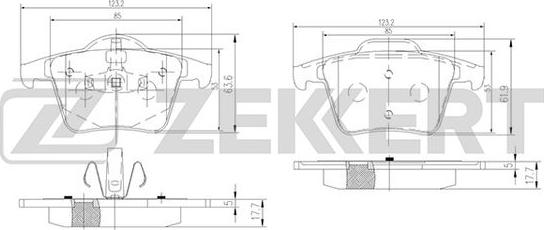 Zekkert BS-1143 - Тормозные колодки, дисковые, комплект autospares.lv