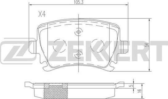 Zekkert BS-1142 - Тормозные колодки, дисковые, комплект autospares.lv