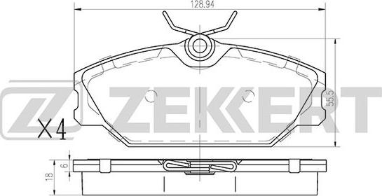 Zekkert BS-1159 - Тормозные колодки, дисковые, комплект autospares.lv