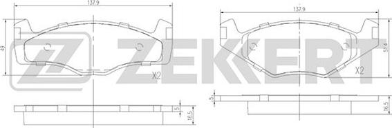 Zekkert BS-1154 - Тормозные колодки, дисковые, комплект autospares.lv