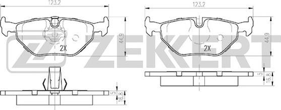 Zekkert BS-1155 - Тормозные колодки, дисковые, комплект autospares.lv