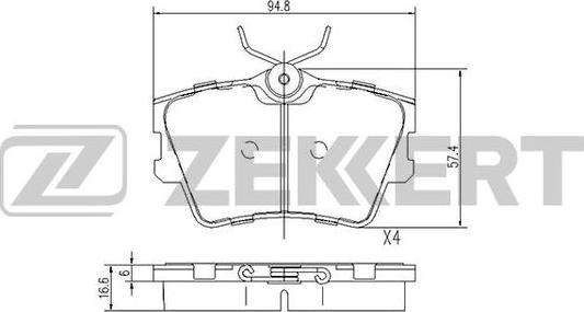 Zekkert BS-1156 - Тормозные колодки, дисковые, комплект autospares.lv