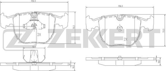 Zekkert BS-1150 - Тормозные колодки, дисковые, комплект autospares.lv