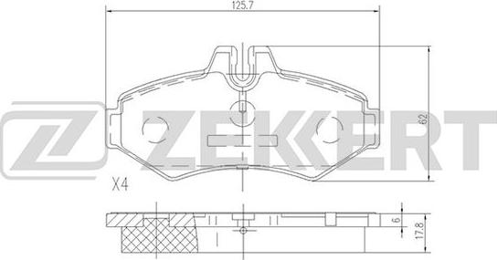 Zekkert BS-1158 - Тормозные колодки, дисковые, комплект autospares.lv