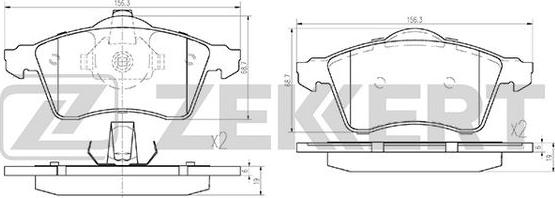 Zekkert BS-1157 - Тормозные колодки, дисковые, комплект autospares.lv