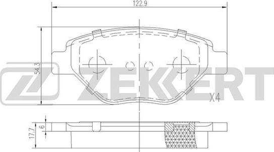 Zekkert BS-1166 - Тормозные колодки, дисковые, комплект autospares.lv