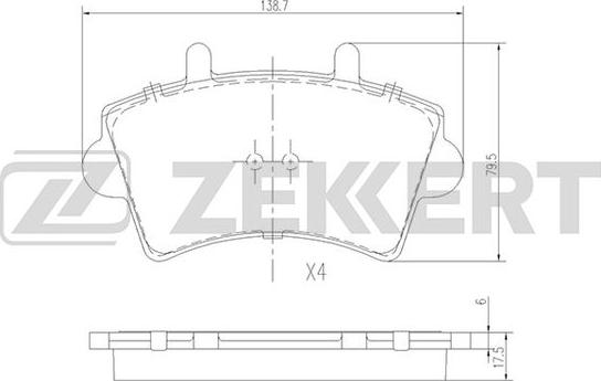 Zekkert BS-1161 - Тормозные колодки, дисковые, комплект autospares.lv