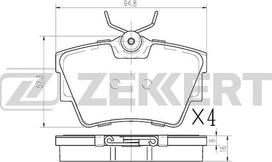 Zekkert BS-1162 - Тормозные колодки, дисковые, комплект autospares.lv