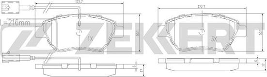 Zekkert BS-1167 - Тормозные колодки, дисковые, комплект autospares.lv