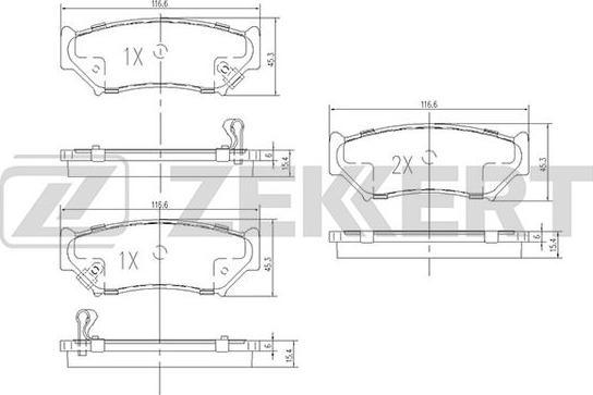 Zekkert BS-1106 - Тормозные колодки, дисковые, комплект autospares.lv