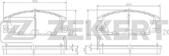 Zekkert BS-1101 - Тормозные колодки, дисковые, комплект autospares.lv