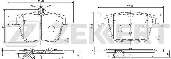 Zekkert BS-1114 - Тормозные колодки, дисковые, комплект autospares.lv