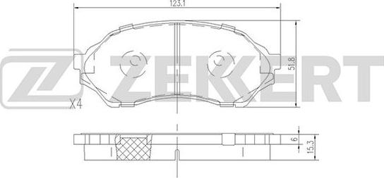 Zekkert BS-1118 - Тормозные колодки, дисковые, комплект autospares.lv