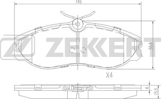 Zekkert BS-1112 - Тормозные колодки, дисковые, комплект autospares.lv