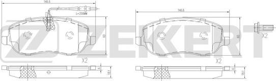 Zekkert BS-1189 - Тормозные колодки, дисковые, комплект autospares.lv