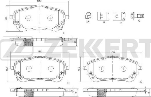 Zekkert BS-1184 - Тормозные колодки, дисковые, комплект autospares.lv