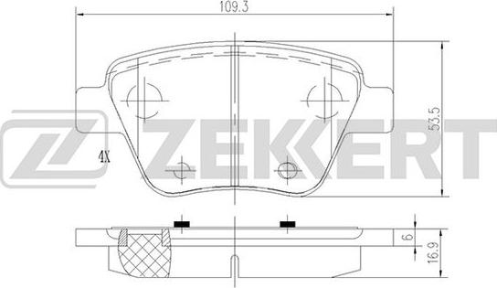 Zekkert BS-1185 - Тормозные колодки, дисковые, комплект autospares.lv