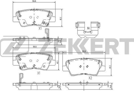 Zekkert BS-1188 - Тормозные колодки, дисковые, комплект autospares.lv