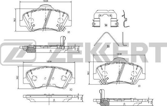 Zekkert BS-1187 - Тормозные колодки, дисковые, комплект autospares.lv