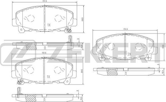 Zekkert BS-1134 - Тормозные колодки, дисковые, комплект autospares.lv